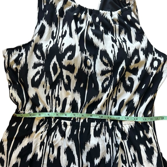 Athleta IKAT BLOOM RIPPLE MAXI DRESS black white sleeveless sundress size XL - Picture 11 of 13